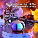 Mini Boost 4 Bluetooth Speaker 4D Mini Electroplating Round Steel Speaker - Multicolor - Pack of 1 - Image 4