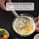 Atta Kneader Dough Maker with Stainless Steel Food Processor Roti Atta Blender Beater Manual Flour Mixer for Egg, Bread, Cake, Pastry, Pizza Dough - Image 2