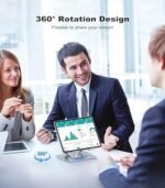 Tablet Stand, 360 Rotating Portable Aluminum Adjustable Folding Tablet Stand Holder for I Pad, Tablet, Smartphones, Flexible Rotation Stand for Bad, Table, Office, Home Floor Stand - Image 3