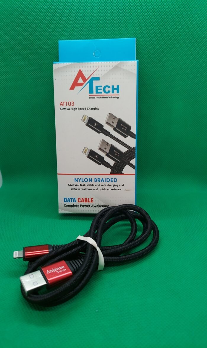 Braided USB to Lightning Fast Charging and Data Sync Cable - Image 1