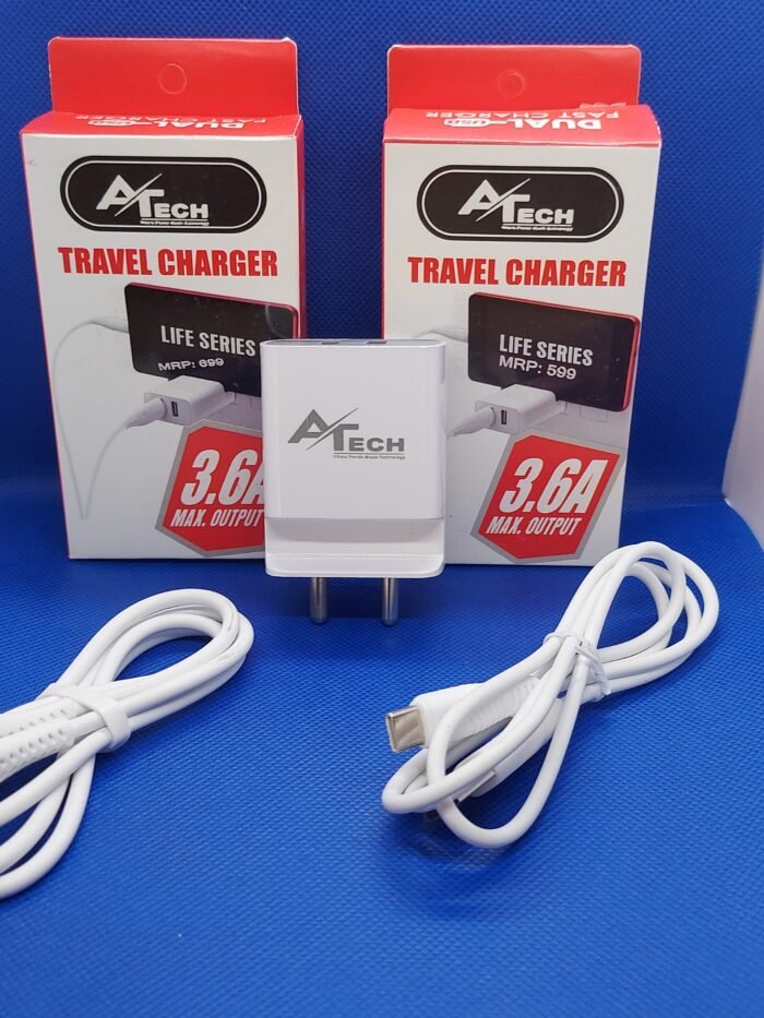 A Tech - 3.6 Amps - Charger with In-Built Mobile Stand - Image 1