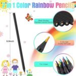 12 Colors Rainbow Pencils for Kids Adults, Rainbow Colored Pencil Art Supplies for Girls Boys, Black Wooden Multi Colored Pencils Bulk for Coloring Drawing Sketching. - Image 2