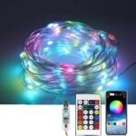 Smart Fairy String Lights - 10 Meter 100 Led Fairy Lights with Music Mode Remote App Control RGB Color Changing Indoor,Outdoor,Decorative,For All Festivals (10 Meter), White