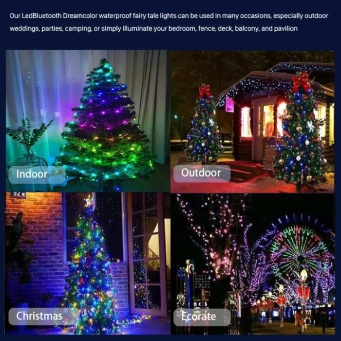 Smart Fairy String Lights - 10 Meter 100 Led Fairy Lights with Music Mode Remote App Control RGB Color Changing Indoor,Outdoor,Decorative,For All Festivals (10 Meter), White - Image 8