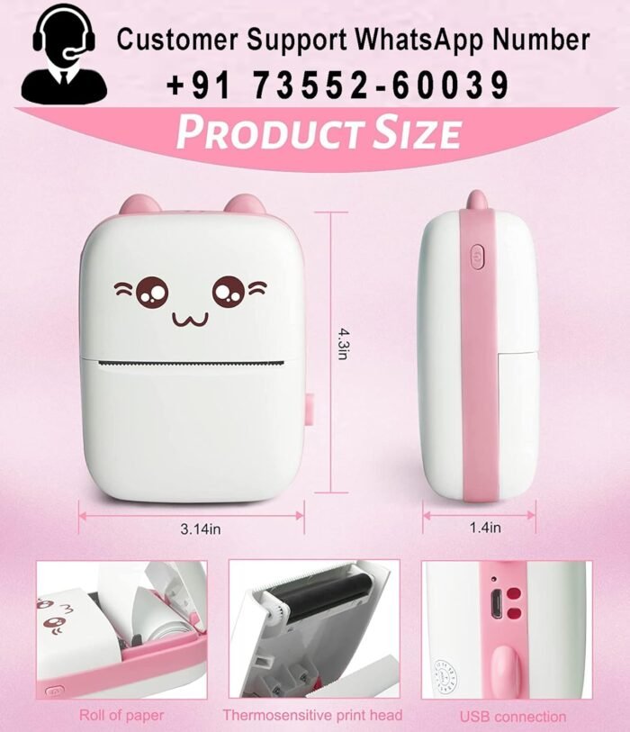 Mini Thermal Printer| Inkless Bluetooth Pocket Printer for Prints Picture List Memo Receipt Tags Barcode Labels Compatible with iOS, Android - Image 7