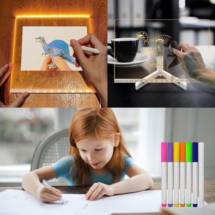 3d Acrylic LED Message Board, LED Writing Board With Pen Glowing Board - Image 1