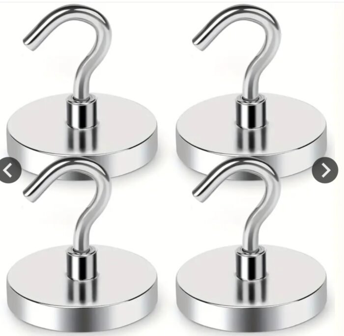 magnetic hook (6) Magnetic Hooks - Heavy Duty - Pack of 4 - Image 1