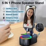 Wireless Induction Audio Bluetooth Speaker 5in1 Phone Holder - Image 5