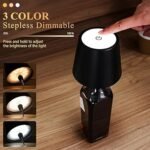 Wireless Bottle Lamp Shade Rechargeable LED Portable Cordless Table Lamp