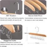 Wooden Hanger - Multipurpose Adjustable 8 Hooks Closet Wooden Hanger - Image 4