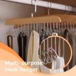 Wooden Hanger - Multipurpose Adjustable 8 Hooks Closet Wooden Hanger