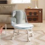 360 Rotating Rolling Acrylic Mini Chair with Round Rolling Seat - Image 2