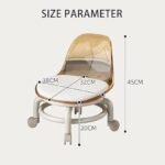 360 Rotating Rolling Acrylic Mini Chair with Round Rolling Seat - Image 3