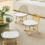 360 Rotating Rolling Acrylic Mini Chair with Round Rolling Seat