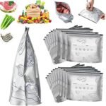 10 PCS Reusable Aluminum Food Storage Bag, Stand Up Foil Sealable Bags with Zip Lock,Food Storage Preservation Bags, Leakproof Aluminium Foil Fresh keeping Bag for Vegetables  etc - Image 3