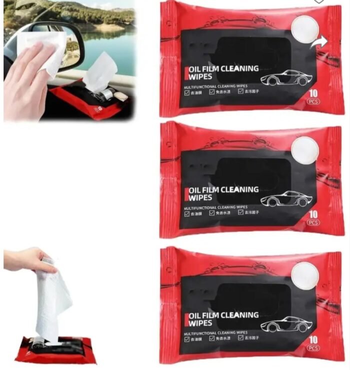 Car Glass Oil Film Removal Wipes, Oil Film Cleaning Wipes ( 10 pcs in 1 pack) Solid Handheld Vehicle Glass Cleaner  (250 g) - Image 4