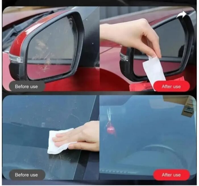 Car Glass Oil Film Removal Wipes, Oil Film Cleaning Wipes ( 10 pcs in 1 pack) Solid Handheld Vehicle Glass Cleaner  (250 g) - Image 5