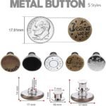 Detachable Button for Jeans -  No Sew Metal Buttons for Denims, Waist Extender, Removable Reusable Instant Without Sewing for Trousers, Pants, Bags, Skirt. - Pack of 5 - - Image 3
