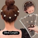 1Pc Stretchable Invisible Flower Hair Clips- U Shape Hair Finishing Fixer Comb|,Stretchable Hair Pin, Cute Invisible Hair Holder, U Pin Hair Clips, Hair Styling Tools Clips and Barrettes - Image 4