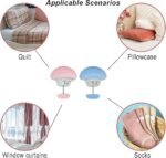 Bed Sheet Clips Mushroom Duvet Cover Pins Holding Clips Non-Slip Cover Fixator Comforter Quilt Anti-Movement Bed Quilt Clamps with One-Key Unlock for Blanket (Mix Pack of 12)