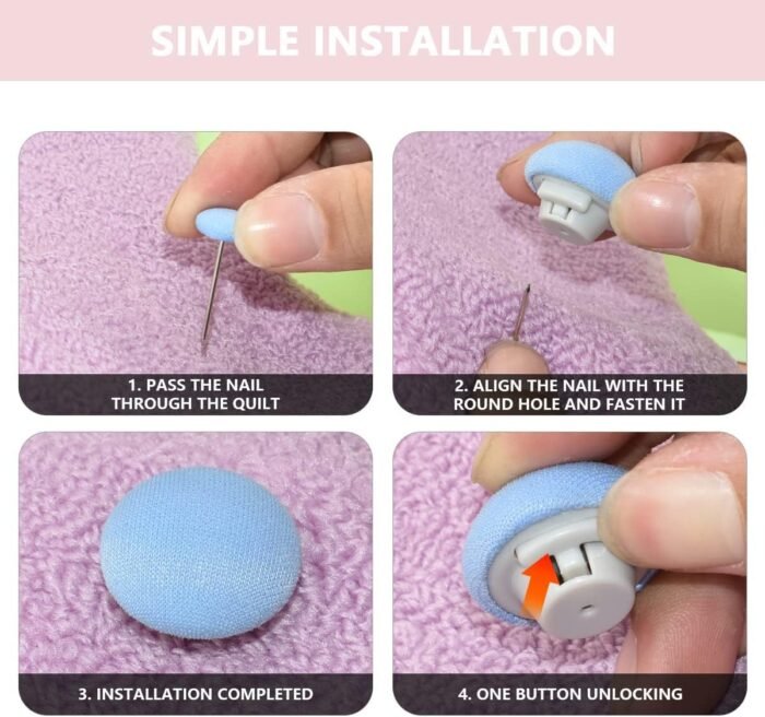 Bed Sheet Clips Mushroom Duvet Cover Pins Holding Clips Non-Slip Cover Fixator Comforter Quilt Anti-Movement Bed Quilt Clamps with One-Key Unlock for Blanket (Mix Pack of 12) - Image 6