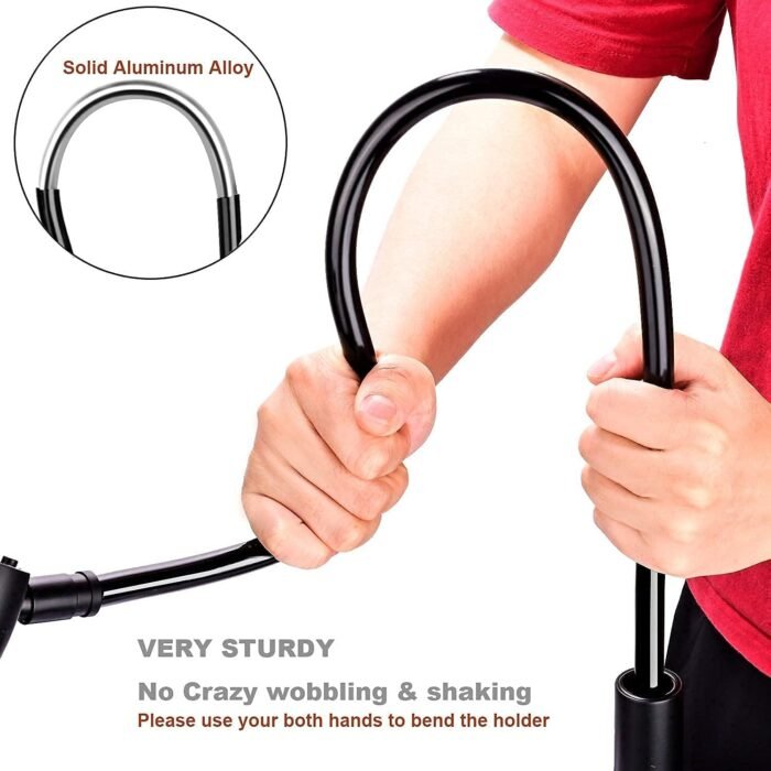 Portable Lazy Stand Mobile Holder with Goosneck Long Arm Clip | Flexible | Foldable | 360 Degree Compatible for Universal Places As Office |Home |Kitchen | Bedroom (Screw Lazy) - Image 7