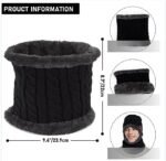 Woolen Cap with Neck Muffler Mens & Women New Monkey Cap Smooth Fur Winter Muffler (Pack of 1) Brown Black - Image 4