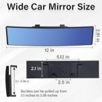 Panoramic Rear View Mirror, Universal Anti-Glare Car Clip-On Wide Mirror with HD Glass, Clear View and Blind Spot Reduction (Blue/Anti-Dazzle) - Image 3