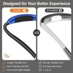 3 Brightness Levels, 2 Flexible Soft Silicone Arms Comfortable Wear Rechargeable 4 Led Book Bright Neck Hug Light, Multicolor - Image 5