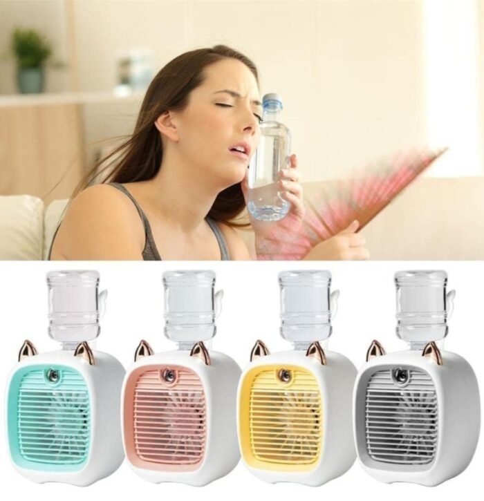 Little Fox Design Spray Fan: 250ml Mist Cooler, 3-Speed USB Rechargeable, Portable AC for Room, Office, Personal Cooling - Image 9