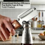 Vegetable Peeler with Wooden Handle, Premium Stainless Steel Peeler with Built-in Bottle Opener, Multifunctional Kitchen Tool for Potato, Apple, Carrot, Pumpkin, 2-in-1 - Image 3