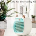 Little Fox Design Spray Fan: 250ml Mist Cooler, 3-Speed USB Rechargeable, Portable AC for Room, Office, Personal Cooling