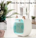 Little Fox Design Spray Fan: 250ml Mist Cooler, 3-Speed USB Rechargeable, Portable AC for Room, Office, Personal Cooling