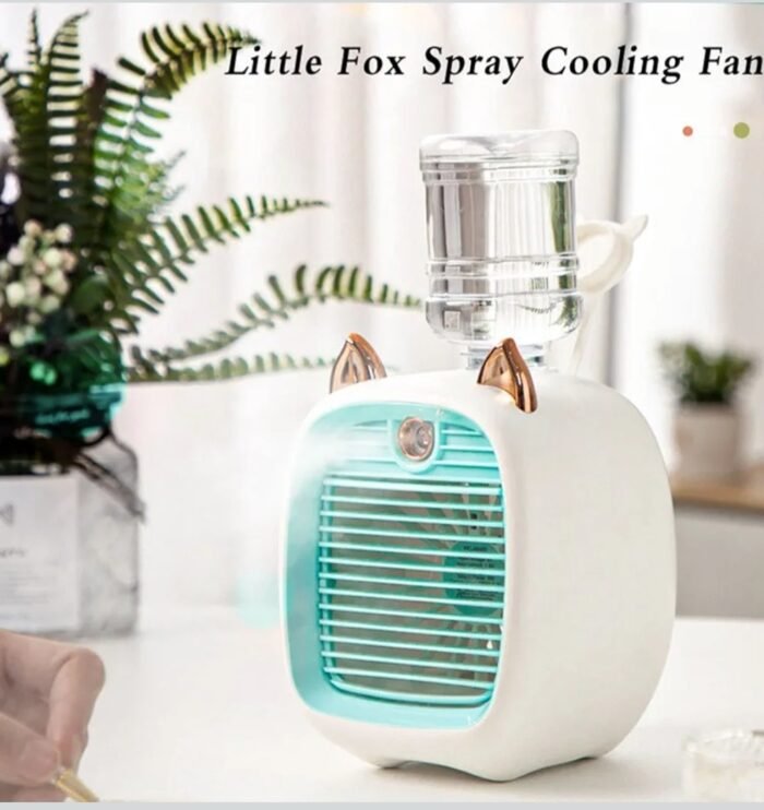 Little Fox Design Spray Fan: 250ml Mist Cooler, 3-Speed USB Rechargeable, Portable AC for Room, Office, Personal Cooling - Image 7