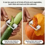 Vegetable Peeler with Wooden Handle, Premium Stainless Steel Peeler with Built-in Bottle Opener, Multifunctional Kitchen Tool for Potato, Apple, Carrot, Pumpkin, 2-in-1 - Image 5