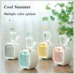 Little Fox Design Spray Fan: 250ml Mist Cooler, 3-Speed USB Rechargeable, Portable AC for Room, Office, Personal Cooling - Image 6