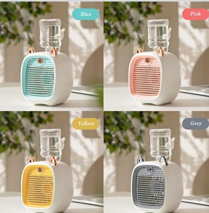 Little Fox Design Spray Fan: 250ml Mist Cooler, 3-Speed USB Rechargeable, Portable AC for Room, Office, Personal Cooling - Image 3