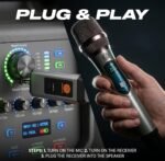 UHF Wireless Dual Handheld Microphone System | Rechargeable Cordless Dual Mics with UHF Receiver & 6.35mm Jack | 30–60m Range for Karaoke, Stage Performances, Classrooms, Events & Parties - Image 5