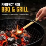 Matchstick Shaped Butane Lighter 20.5 cm, Refillable Long Handle Gas Lighter with One Touch Trigger, Visible Fuel Window & Hanging Ring for Kitchen Stove, BBQ, Candle and Camping Use - Image 6