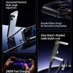 240W Fast Charge Cable with Built-in Phone Stand,