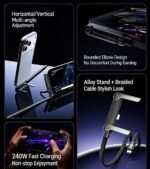 240W Fast Charge Cable with Built-in Phone Stand,