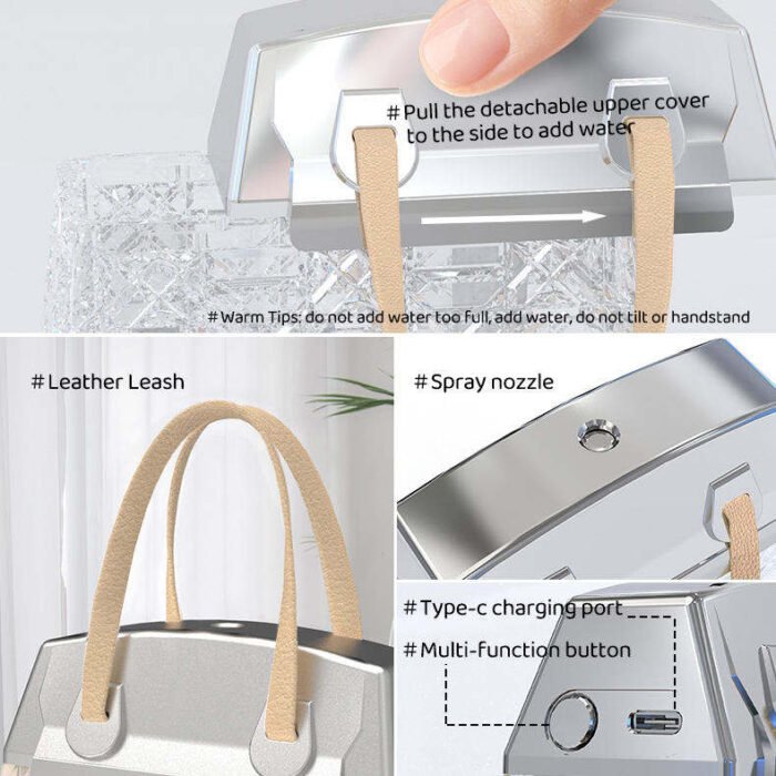 Desktop USB Small Crystal Bag Humidifier Aromatherapy Ambience Light - Image 6