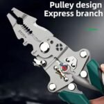 All in 1 Multifunction Stainless Steel Wire Stripper/Wire Crimping Tool, Wire Cutter, Wire Crimper, Cable Stripper, Wiring Tools and Multi-Function Hand Tool (Green) - Image 2