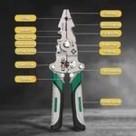 All in 1 Multifunction Stainless Steel Wire Stripper/Wire Crimping Tool, Wire Cutter, Wire Crimper, Cable Stripper, Wiring Tools and Multi-Function Hand Tool (Green)