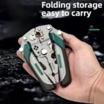All in 1 Multifunction Stainless Steel Wire Stripper/Wire Crimping Tool, Wire Cutter, Wire Crimper, Cable Stripper, Wiring Tools and Multi-Function Hand Tool (Green) - Image 4