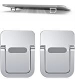 2PCS Invisible Metal Laptop Stand for Desk | Portable Mini Laptop Keyboard Riser | Compatible with MacBook, Dell, HP, Lenovo, Asus, Acer & More | Includes Extra Glue & Anti-Slip Pads - Image 2