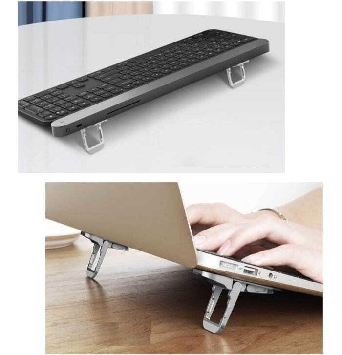 2PCS Invisible Metal Laptop Stand for Desk | Portable Mini Laptop Keyboard Riser | Compatible with MacBook, Dell, HP, Lenovo, Asus, Acer & More | Includes Extra Glue & Anti-Slip Pads - Image 7