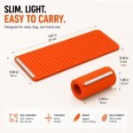 Silicone Phone Stand with Aluminum Core, Foldable Rollable Mobile Holder, Multi-Angle Adjustable Desk Stand for Phone, Tablet, E-Reader, Travel, Anti-Slip Orange - Image 3