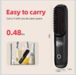 Cordless Hair Straightener Brush-Porta Eco Portable Straightening Brush For Travel,Mini Hot Ionic Straightener Comb For Women,Ceramic Coating,Lightweight For Touch-Ups,Usb Rechargeable - Image 4