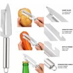 5-in-1 Multifunctional Vegetable Peeler – Stainless Steel Kitchen Peeler with Julienne Cutter, Serrated Blade, Fruit & Potato Peeler, Ergonomic Handle for Vegetables and Fruits